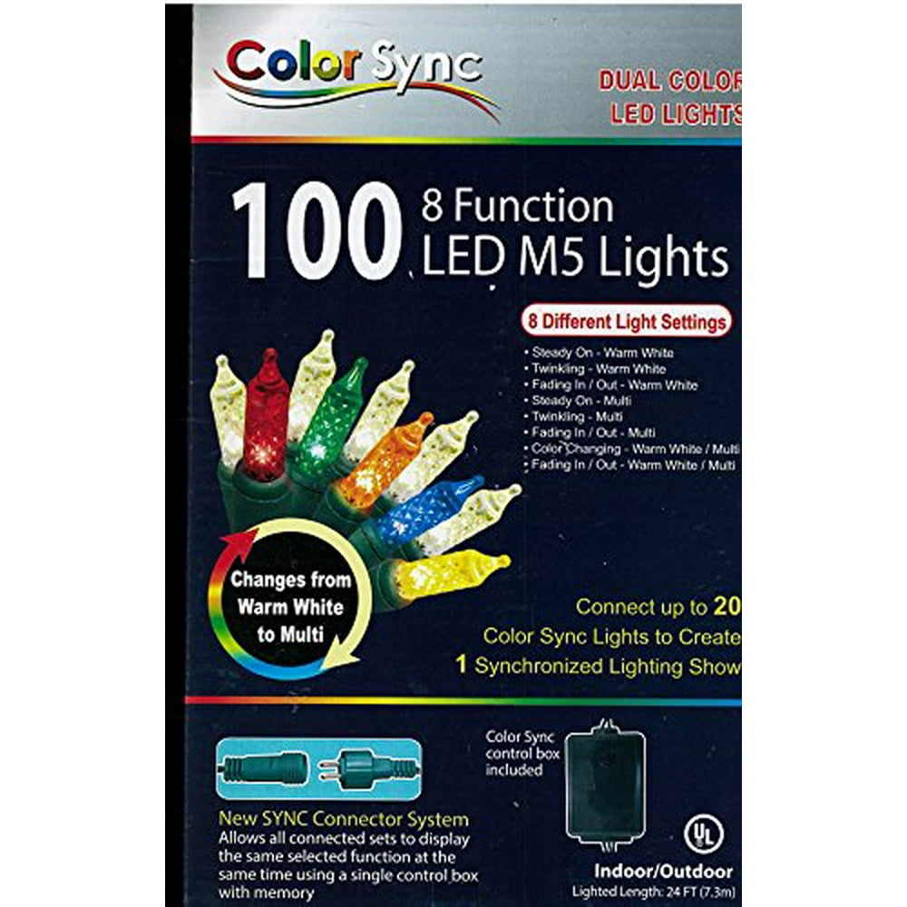 Color Sync 8 Function LED M5 String Lights Synchronized Lights, 100