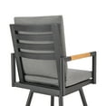 thumbnail image 5 of Crown Outdoor Patio Swivel Bar Stool in Black Aluminum with Wood Accent and Dark Gray Cushions, 5 of 8