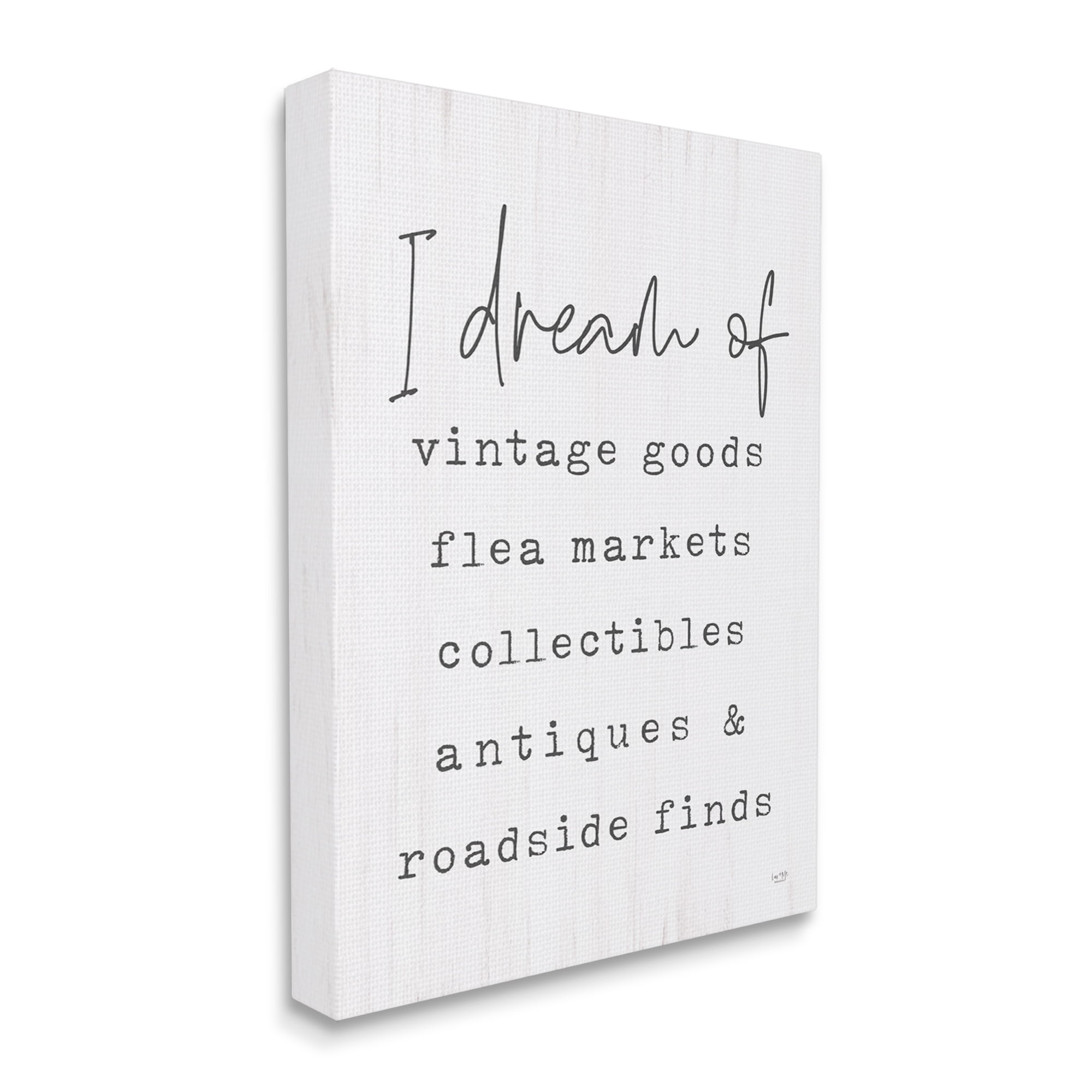Stupell Industries Dream Of Antiques Phrase Inspirational Painting Gallery Wrapped Canvas Print Wall Art, 24 x 30