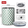 thumbnail image 4 of 12oz Coffee Tumblers Green and White Checkerboard Pattern Stainless Steel Vacuum Insulated Travel Tumbler Coffee Cups Mug with Lid and Straw with Cleaning Brush for Cold & Hot Drinks, 4 of 5