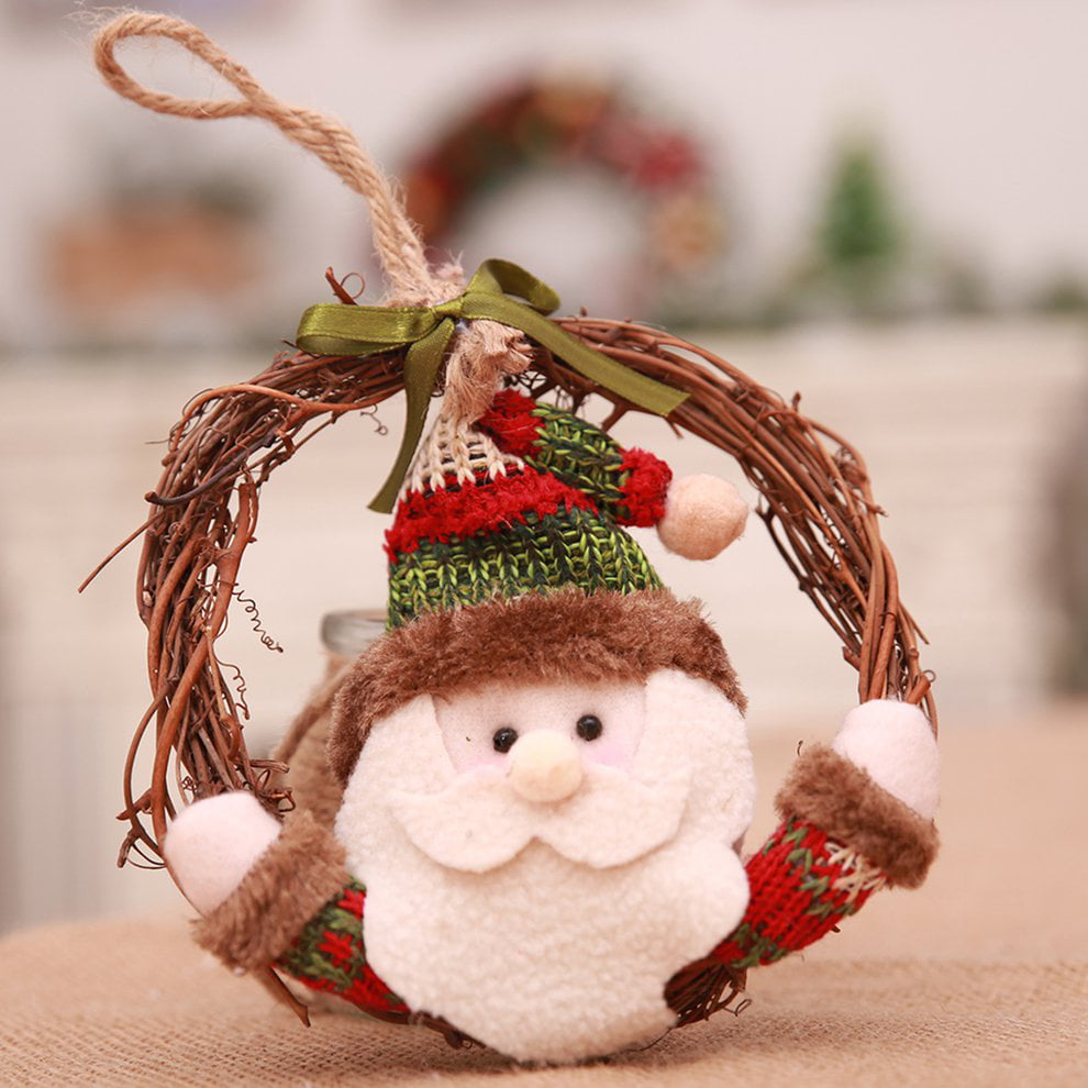 Details about   JF_ Christmas Rattan Wreath Ornaments Hanging Flower Crafts Party Home Decorat 