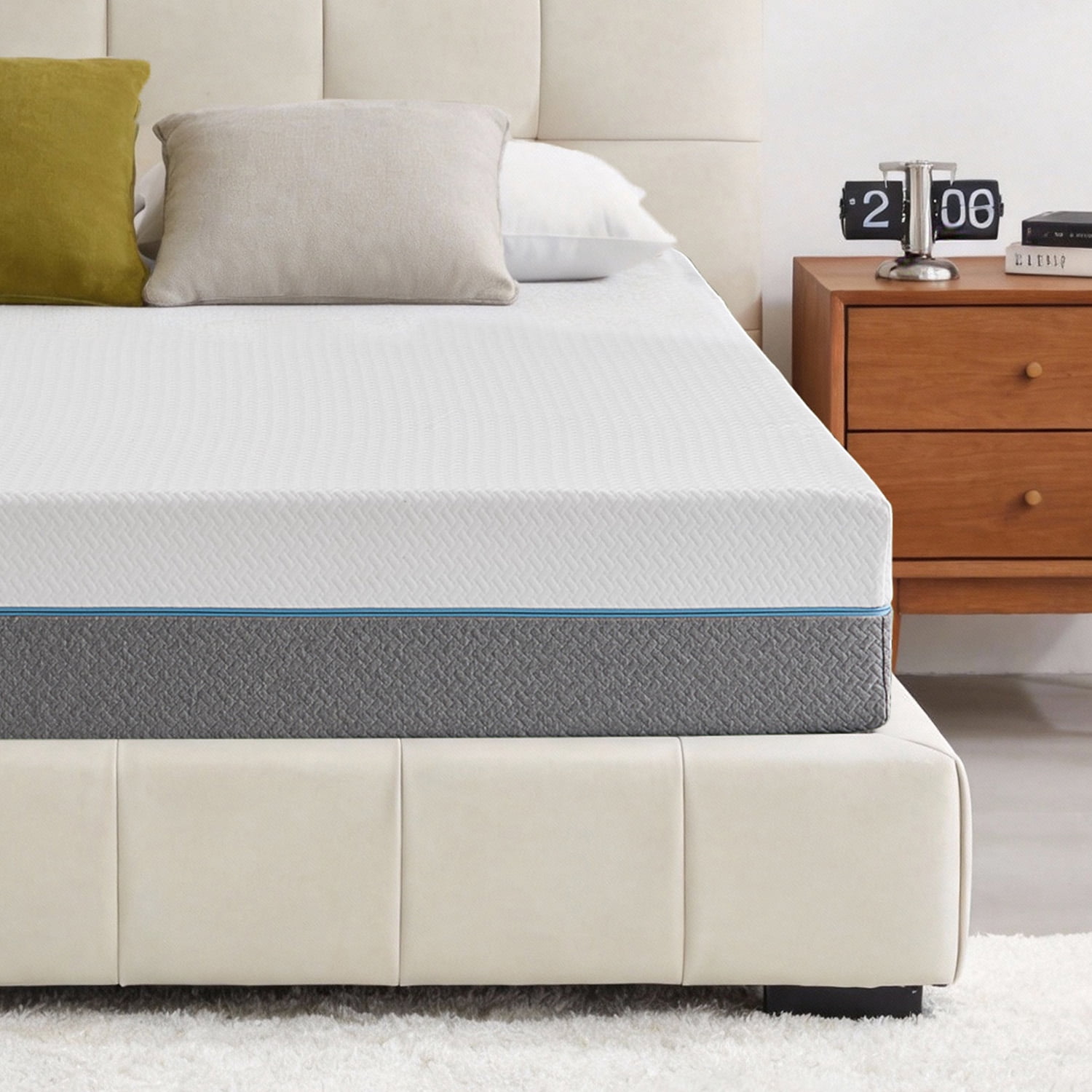 10 Inch King Size Extra Firm Memory Foam Mattress, Tea Gel Infused Foam for Cool Sleep & Pressure Relief, Bed in a Box, CertiPUR-US Certified