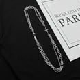 thumbnail image 2 of QQTDFG Hip Hop Titanium Steel Choker Necklace Cross Pendant 2 Layers Necklace for Men-20", 2 of 7