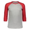 thumbnail image 2 of Aquaguard 100% Cotton Men's Vintage Baseball T-Shirt crew neck tee (3 Pack) - XL - VN Heather/VN RED, 2 of 7