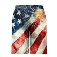 thumbnail image 4 of Men's Independence Day Beach Shorts Celebrating Independence Sports Shorts Stars Stripes Printed Elastic Waist Drawstring with Pockets Cropped Shorts, 4 of 5