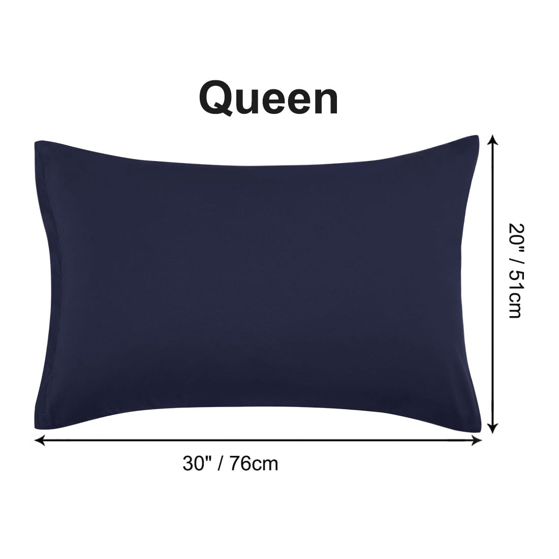 Unique Bargains 4-Piece Soft Microfiber Pillowcases Navy Blue Queen(20"x30")