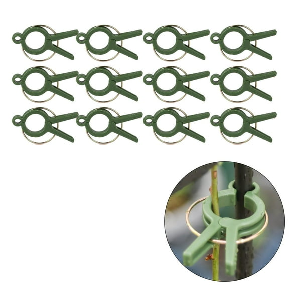 Colaxi Garden Plant Clips Flower and Vine Clips Vertical Gardening Tools Grow Upright Flower Plant Clamps for Climbing Plants Garden green 12 pieces
