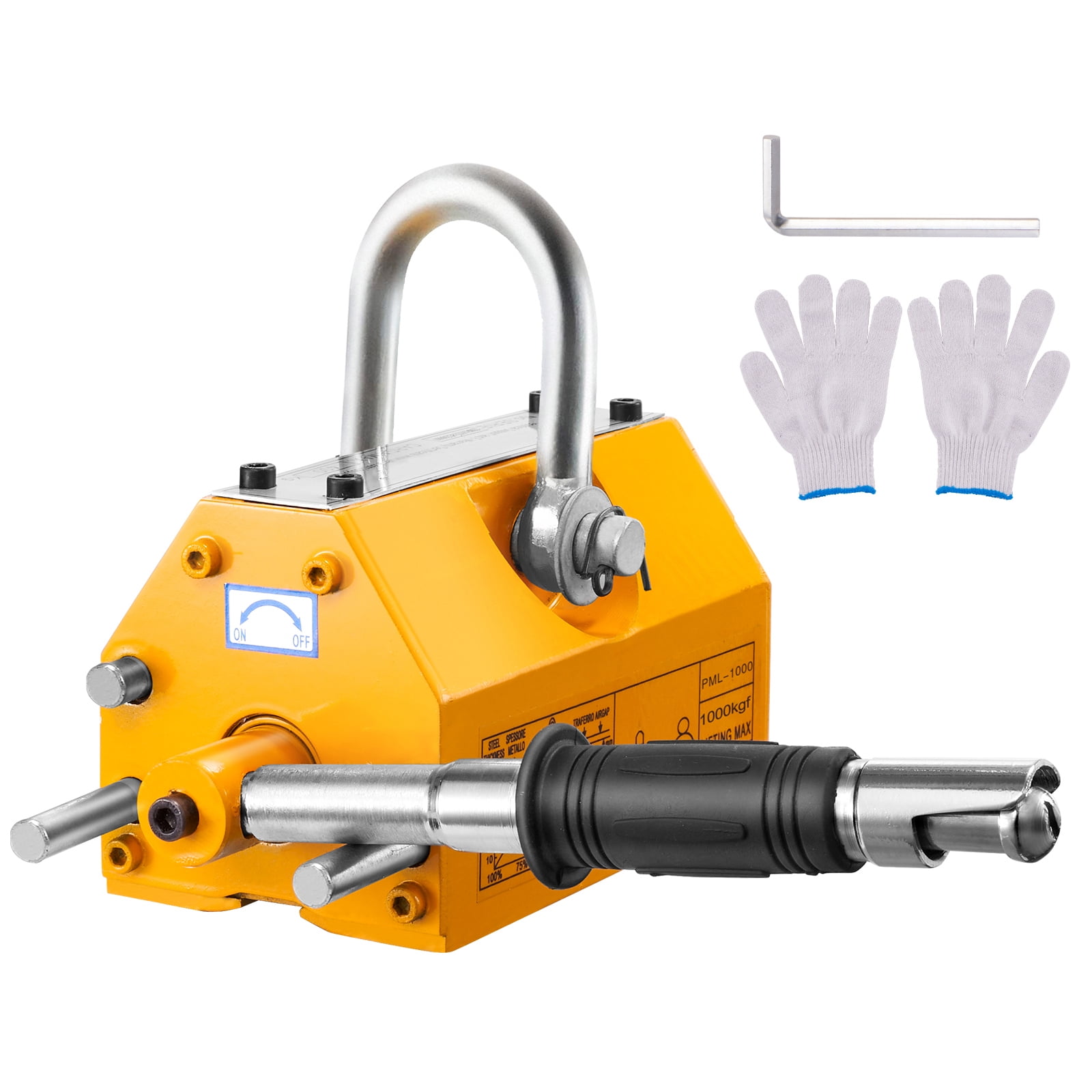 KFFKFF Heavy Duty Hoist, Pulling Force of 2200lbs/1000kg, Safety Factor of 2.5, Constructed from Neodymium & Steel, Equipped with Release Function, Permanent Lifting Magnets, Robust Magnet for Hoist