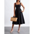 thumbnail image 3 of Faithtur Femmes Été Midi Robe Cami Sans Manches Dos Nu Couleur Haute Taille Robe de Soirée, 3 of 9