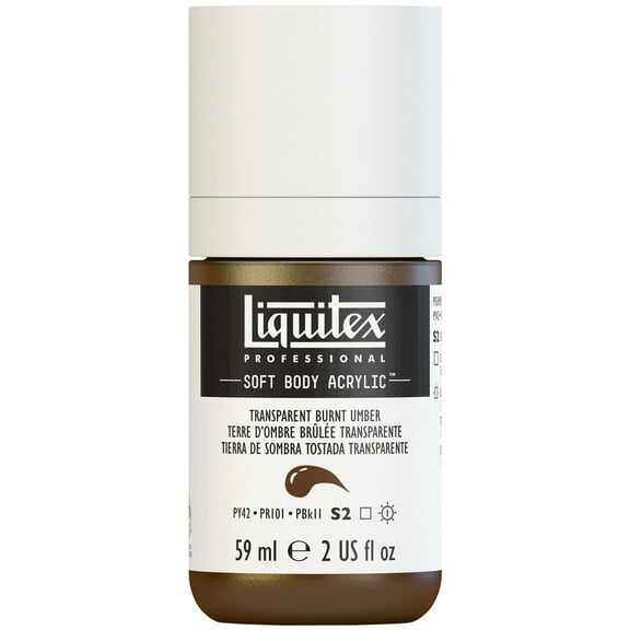 Liquitex Professional Soft Body Acrylic Color, 2 oz., Transparent Burnt Umber