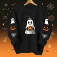thumbnail image 2 of Women's Halloween Ghost Pumpkin Sweatshirts Long Sleeve Graphic Pullover Sweaters Crewneck Casual Fall Shirts Holiday Tops, 2 of 8