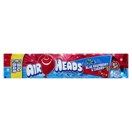 UPC 073390010553 product image for Airheads 2-In-1 Big Candy Bar, Blue Raspberry And Cherry - 1.5 Oz, 24 Ea | upcitemdb.com