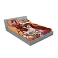 thumbnail image 2 of Ambesonne Colorful Fitted Sheet & Pillow Sham Set, Mexican Skull, King, Cinnamon Magenta Maroon, 2 of 2