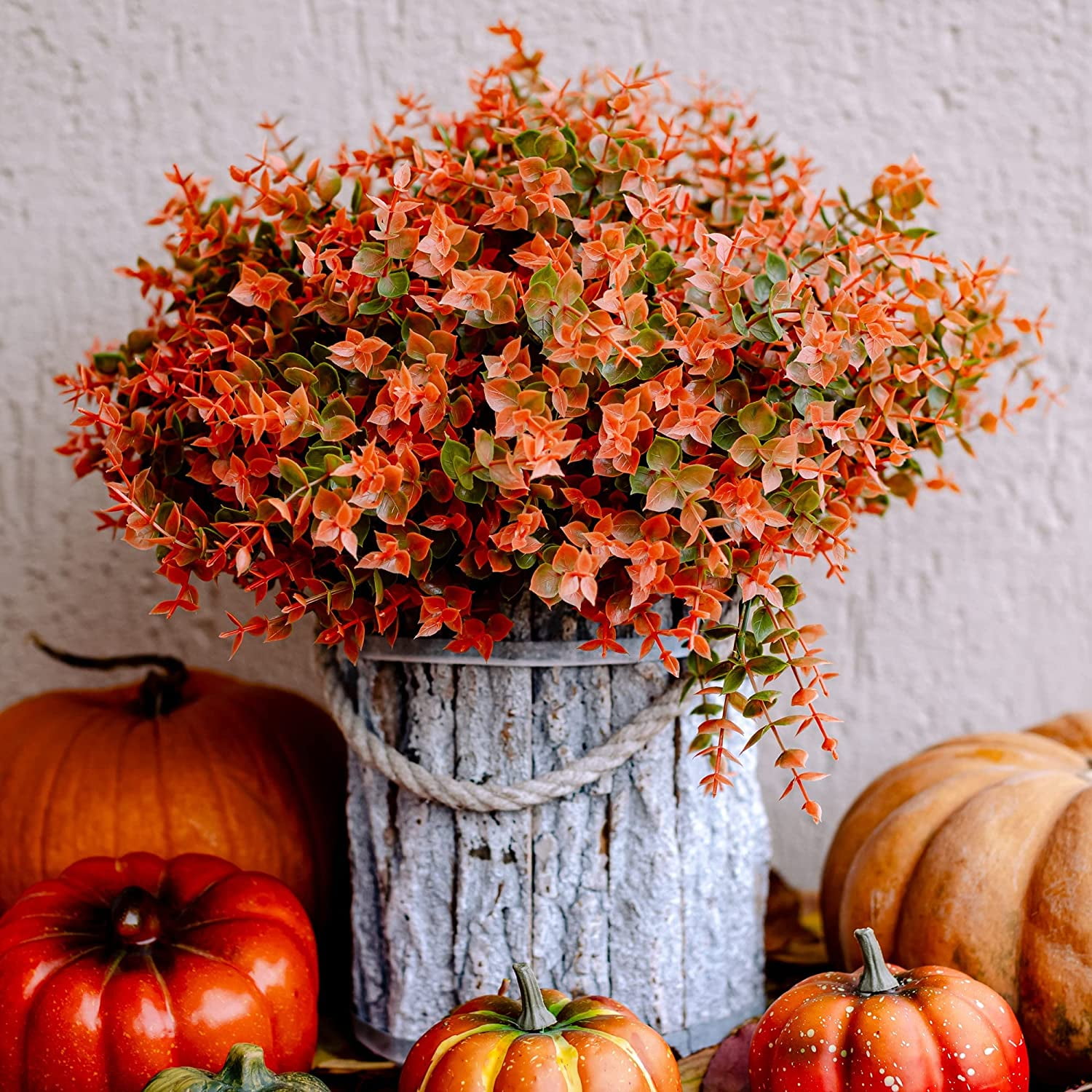 6 Pcs Artificial Plants Boxwood Shrubs Outdoor Fake Fall Flowers Plants