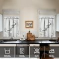thumbnail image 2 of Vintage Grey Marble Tier Kitchen Curtains for Bathroom Living Rod Pocket Window Drapes 28"x36" 2 Panels Window Treatment Tiers, 2 of 4