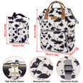 thumbnail image 2 of Mochila para pañales con estampado de vaca para bebés, niñas y madres con accesorios, 2 of 7