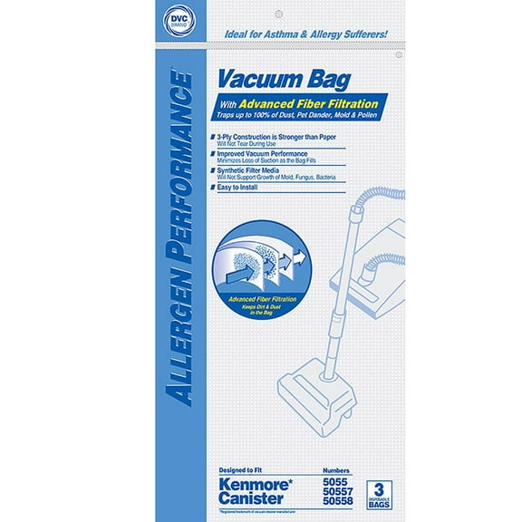 DVC Kenmore KER-14551A Vacuum Cleaner Bags, Q & C Style, 3-Pk. - Quantity 50