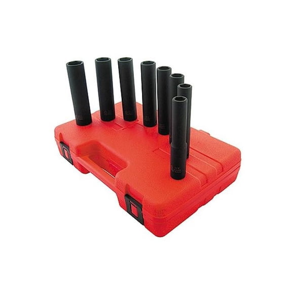 2848 1/2 Inch Dr. Extra Deep Sae Impact Socket Set 8Pc