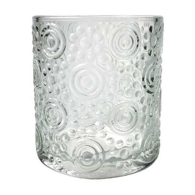 Bougeoir En Verre Rond (Cercles) - Ensemble De 4