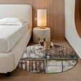 thumbnail image 2 of Barn Door Round Area&nbsp;Rug 4ft Vintage Brown Countryside Farmhouse Non-Slip&nbsp;Washable Circle Rugs Soft Felt Indoor Floor Mat for Bedroom Kitchen Living Room Bathroom, 2 of 9
