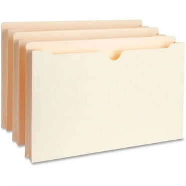 Business Source Full Height Sides Manila File Pockets Legal - 8 1/2" x 14" Sheet Size - 1 1/2" Expansion - Straight Tab Cut - 11 pt. Folder Thickness - Manila - Recycled - 50 / Box