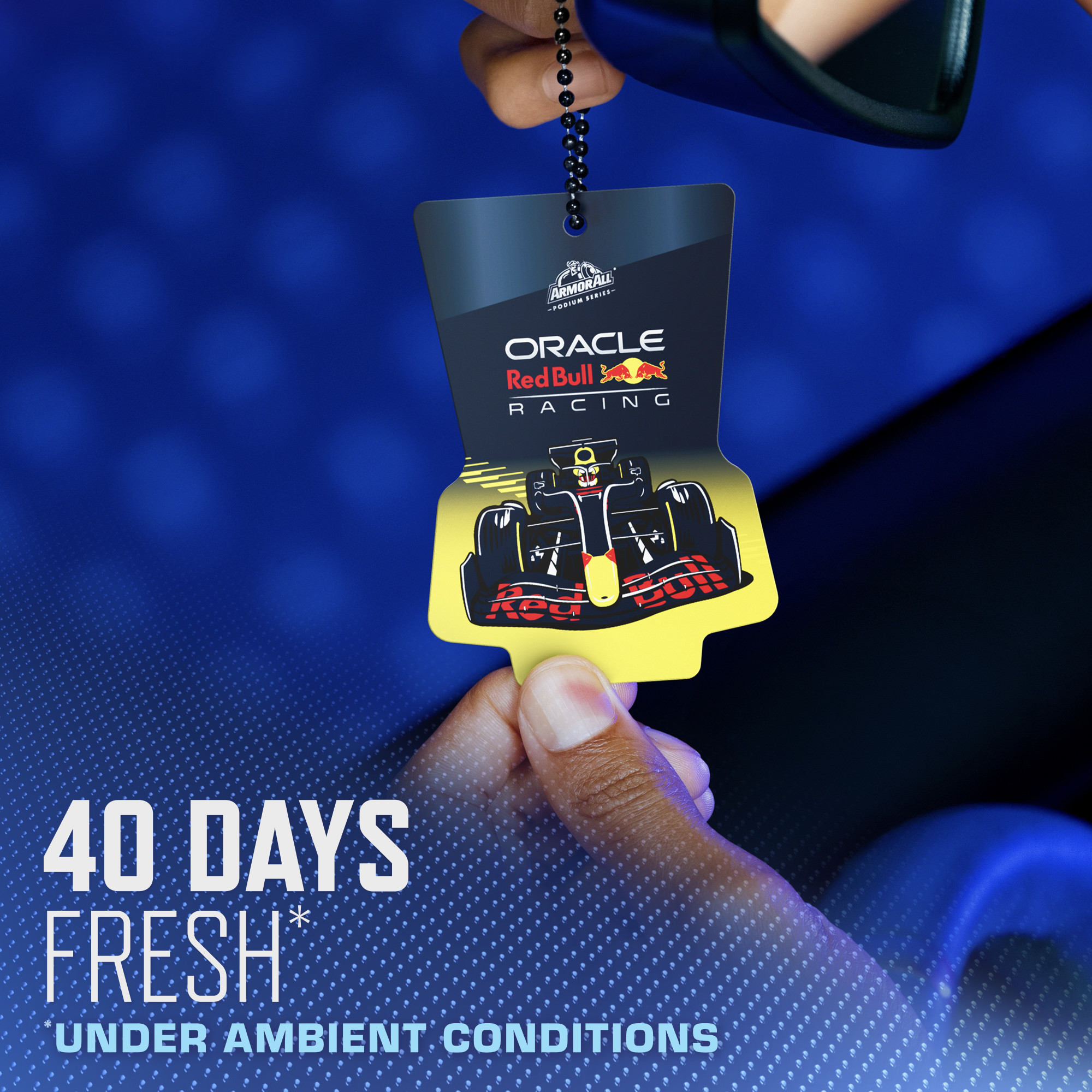 (2 pack) Armor All Podium Series Hanging Car Air Freshener (Victory Lap Scent), Logo Car Perfume Combines Rugged Oceanic Cologne with Notes of Citrus