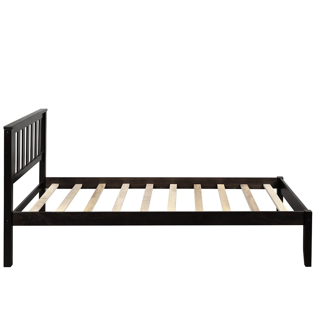 Kepooman Twin Size Wood Platform Bed with Headboard, 78.5”L X 42”W X 37”H, Espresso Kepooman Twin Size Wood Platform Bed with Headboard, 78.5”L X 42”W X 37”H, Espresso