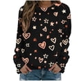 thumbnail image 2 of RKSTN Blouses pour Femmes, Chandail en Molleton Imprimé de la Saint-Valentin, Épaule à Manches Longues, Col Rond, Blouses Habillées Décontractées, 2 of 4