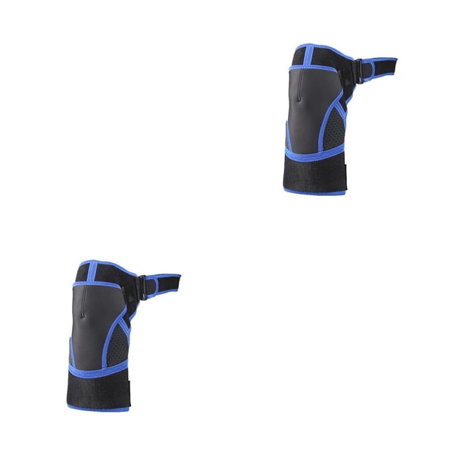 Soidarity Soporte de hombro portátil, manga de compresión ajustable de goma para el hogar, hombros, soporte muscular, Protector, equipo Negro Azul M Tipo 1 2piezas