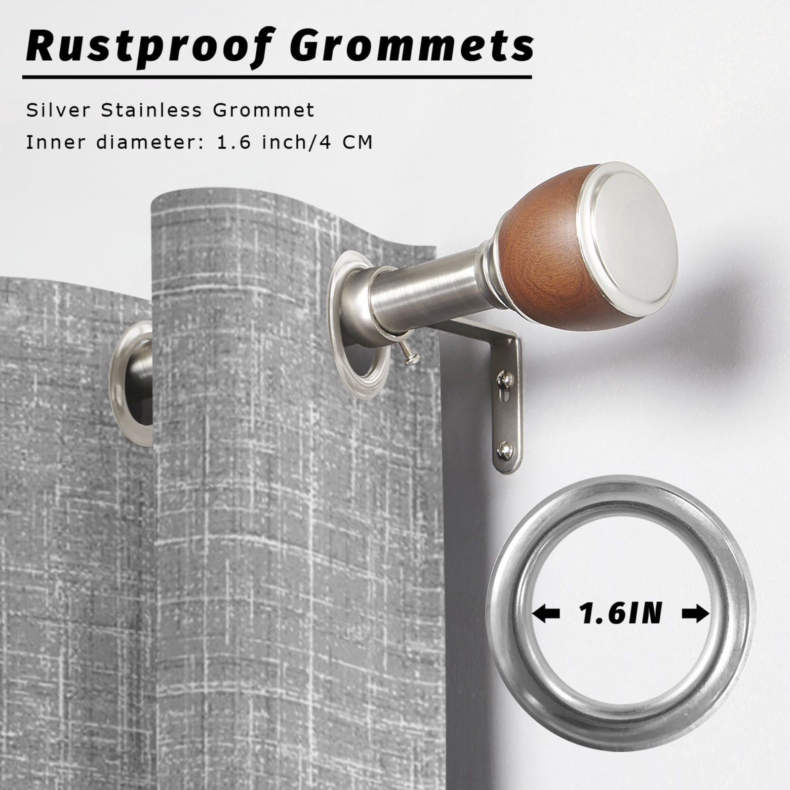 Grey Outdoor Curtains for Patio, Abstract Modern Farmhouse Solid Color Sunshade Privacy Drapes Grommet Waterproof Outside Curtains for Porch/Cabana/Balcony 54"x 108", 1 Panel