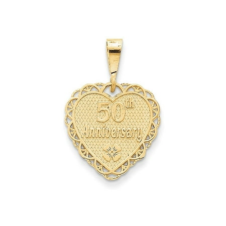 14k Yellow Gold 50th Anniversary Charm - 3.0 Grams - Measures 35x39.9mm