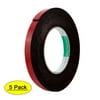 5pcs 5M Long 12x2mm Dual Sided Sponge Tape Adhesive Sticker Foam Glue Strip Red