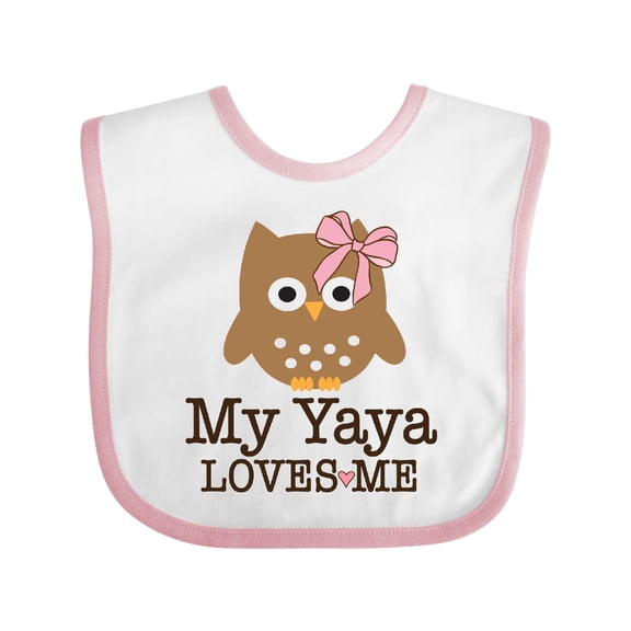 Inktastic My Yaya Loves Me Owl Girls Grandchild Girls Baby Bib