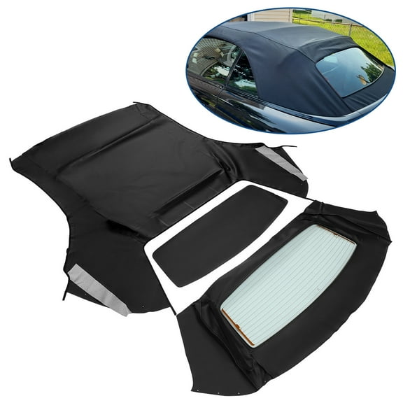 For Ford Mustang 1994-2004 Convertible Soft Top & Heated Glass Window Black