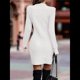 thumbnail image 5 of Suéter Corto Elegante de Larga con Cuello Redondo para Mujer, Ajustado, Elegante, para Otoño e Invierno, Minivestido de Punto M, 5 of 7