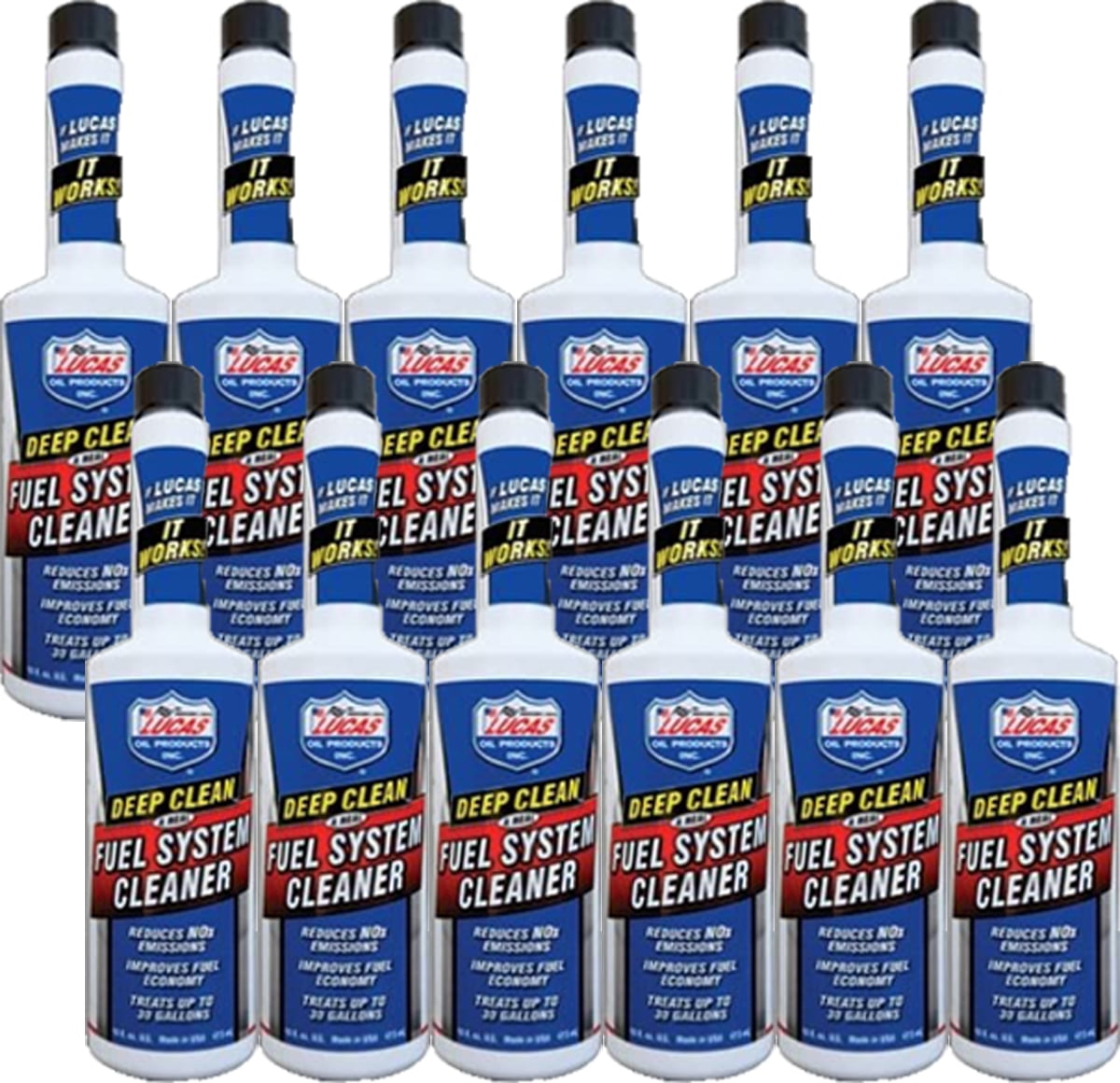 Lucas Oil 1051212PK Deep Clean Fuel System Cleaner 16 oz., (Case of