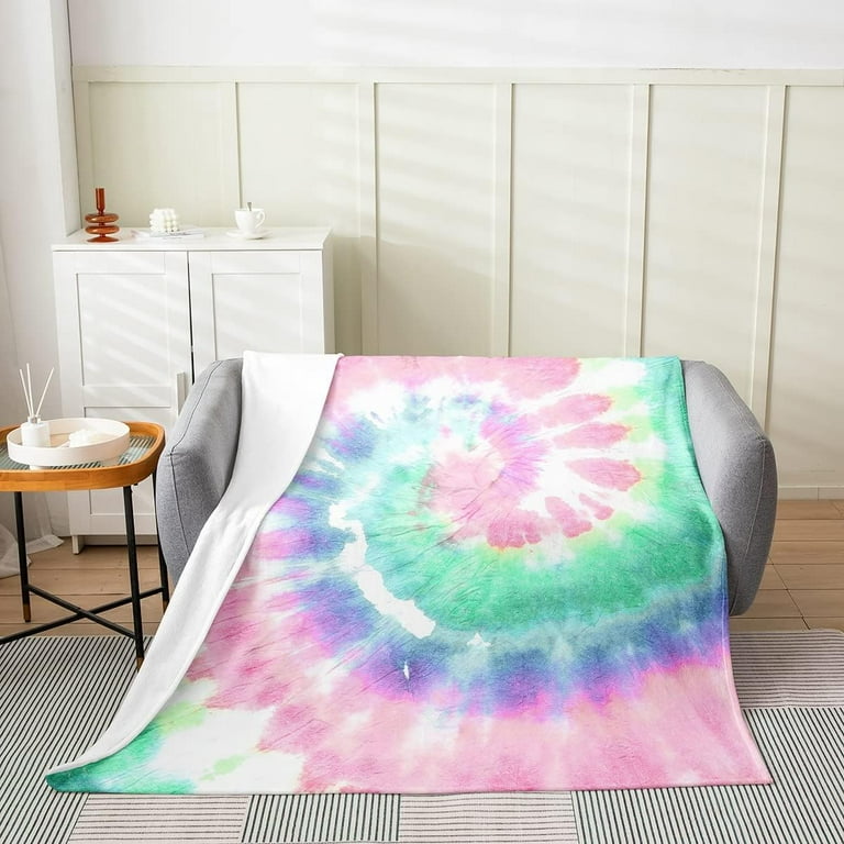 Tie Dye Blanket for Kids Girls Adult,Girls Boho Psychedelic Pink