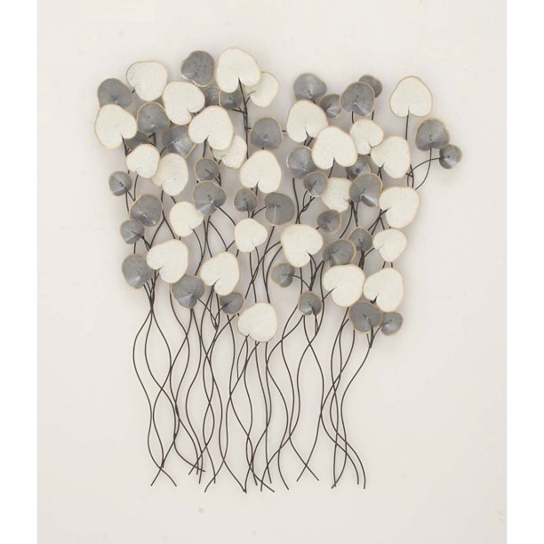 Enticing Gray White Metal Wall Decor