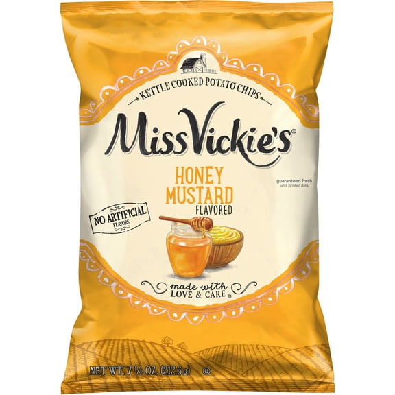 Miss Vickies Honey Mustard Kettle Cooked Potato Chips Bag, X oz​