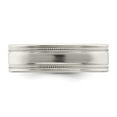 thumbnail image 4 of Sterling Silver 6mm Polished Flat Milgrain Grooved Edge Fancy Band Size 10 QWB114, 4 of 6