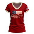 thumbnail image 7 of Womens Tops 250Th Anniversary Print V Neck T Shirt Patriotic Casual Loose Top T-Shirts for Women Red Xl, 7 of 7