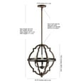 thumbnail image 3 of JONATHAN Y Ogee 16.75" 3-Light Adjustable Iron Rustic Industrial LED Pendant, Oil Rubbed Bronze, 3 of 8