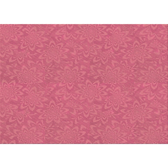 Ahgly Company Machine Washable Indoor Rectangle Transitional Pink Lemonade Pink Area Rugs, 7' x 10'