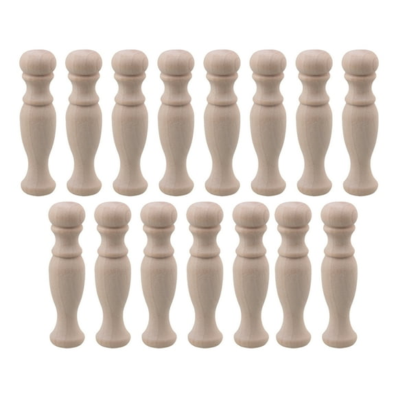 Unpainted Wooden Baluster Spindles for DIY Home Decoration 2.76 Inch Pack of 15