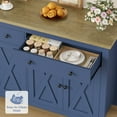 thumbnail image 6 of Homfa 55.1W'' 4-Doors 2-Drawers Farmhouse Storage Cabinet, Wood Sideboard with Adjustable Shelves for Kitchen Dining Room, Blue, 6 of 7