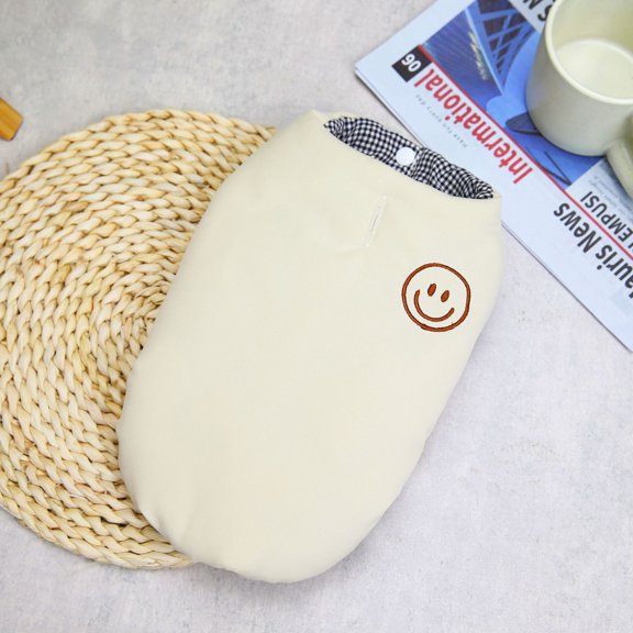 Yidarton New Padded Bread Clothing Vest Cotton Cloth Dog Clothes Autumn And Winter Warm Pet Clothing light brown