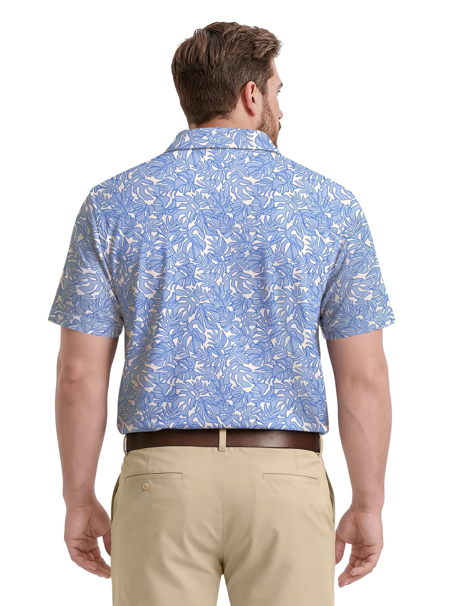 Ben Hogan Performance Men's & Big Men's Tropical Print Short Sleeve Polo Shirt, Sizes S-4XLT