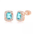 thumbnail image 1 of Daisyyozoid Wholesale Multicolor Earrings Color Zircon Single Full Diamond, Crystal Earrings(Platinum Rectangle), 1 of 9