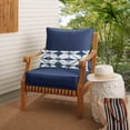 thumbnail image 4 of Sunbrella Oakley  Solid Indoor/ Outdoor Corded Pillow and Chair Cushion Set Canvas Navy+Midori Indigo 25 in x 25 in x 5 in Pillow Cushion Set w/Lumbar, 4 of 5
