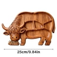 thumbnail image 4 of Highland Cow Wooden Charcuterie Board, Natural Solid Wood with Compartments for Cheese, Meats, Fruit, Farm Themed Party (Cooked Food Platter - Cattle), 4 of 9